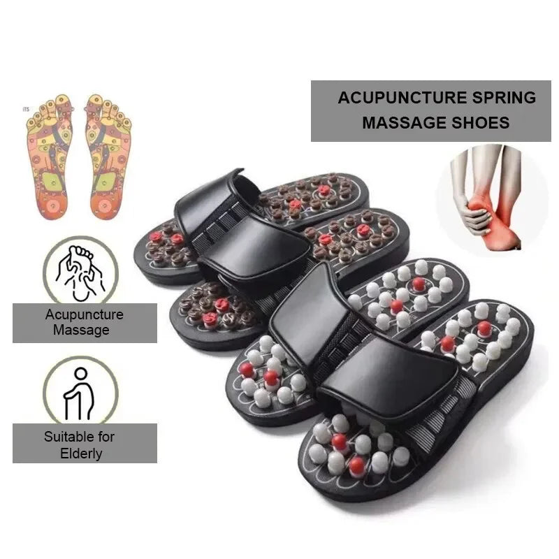 Acupoint Massage Slippers Therapy Massager Shoes for Feet Unisex Home Flip Flop Health Care Medical Rotating Foot Massager Shoes