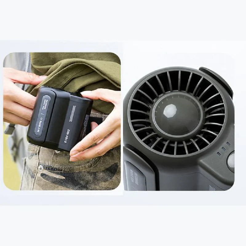 USB Portable Personal Hanging Waist Fan 4500Mah Recharge Wearable Electric Fan Outdoor Sports Air Conditioner Fan-B